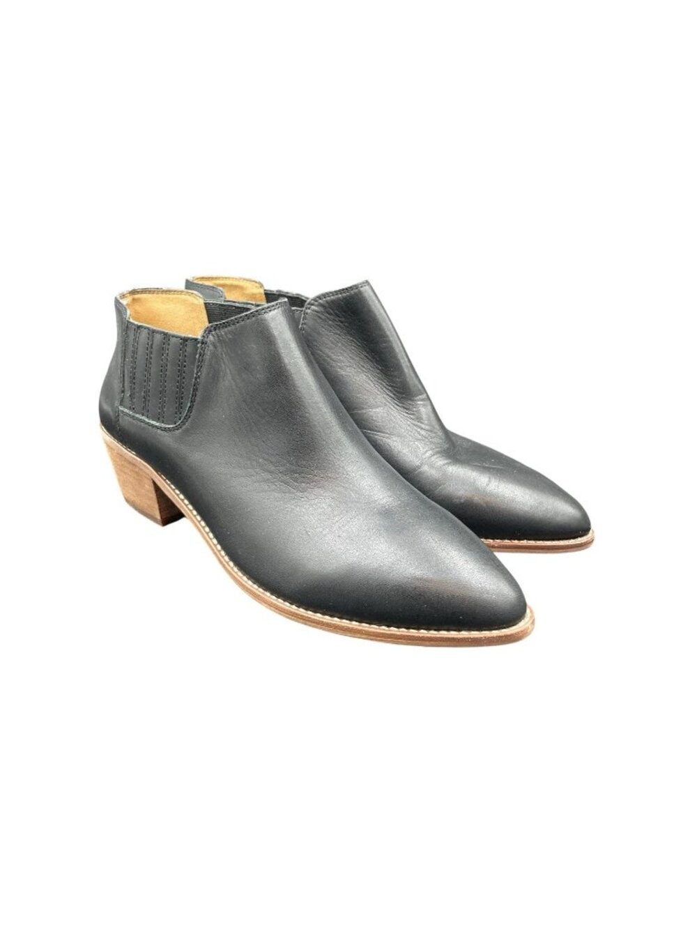 Madewell Charley Ankle Bootie Womens 9 Black Leather Pointed Western